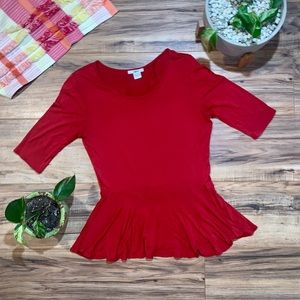 Red peplum top!